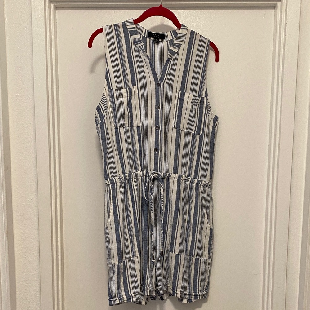 Romper/ Jumpsuit Striped Blue and White Sleeveless